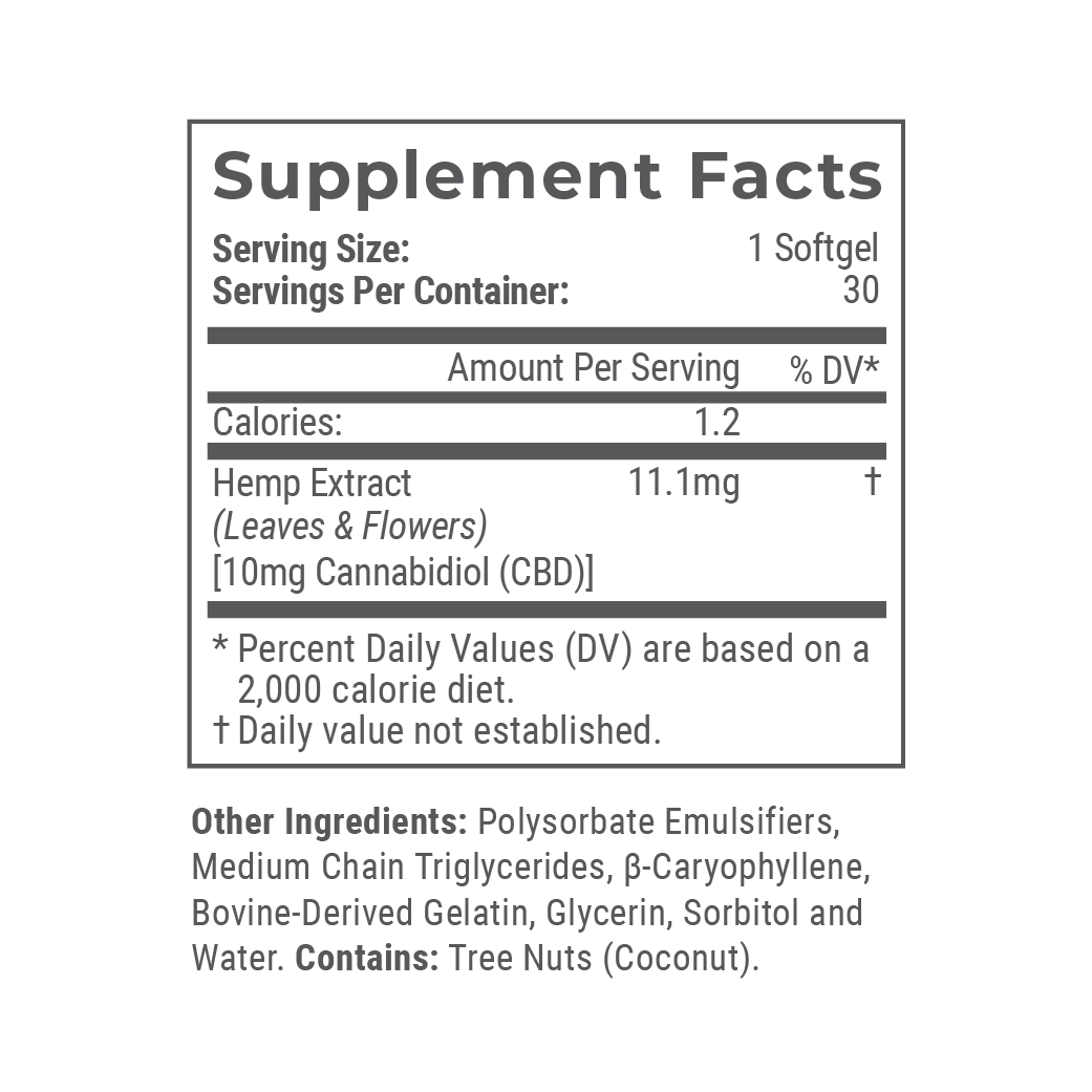 CBD Softgels 10mg / 25mg