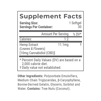 CBD Softgels 10mg / 25mg