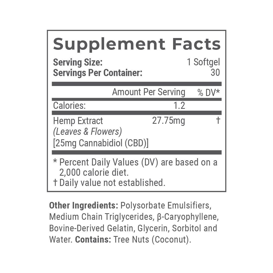 CBD Softgels 10mg / 25mg