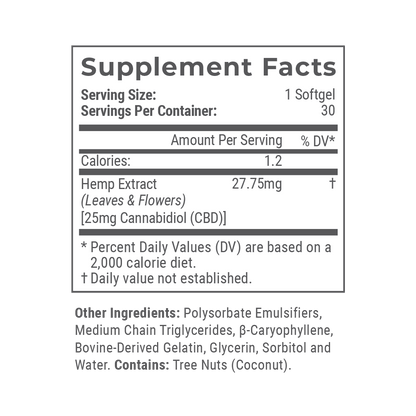 CBD Softgels 10mg / 25mg